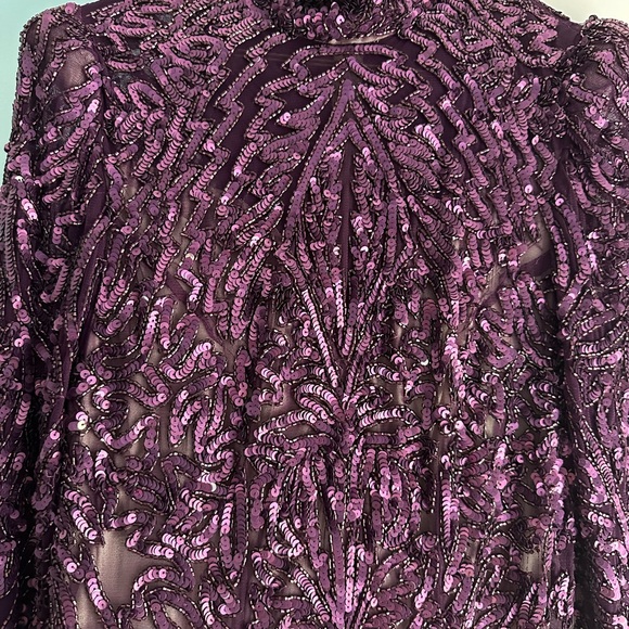 Mac Duggal - Sequin Long Sleeve Column Gown (4729) - Picture 3 of 4